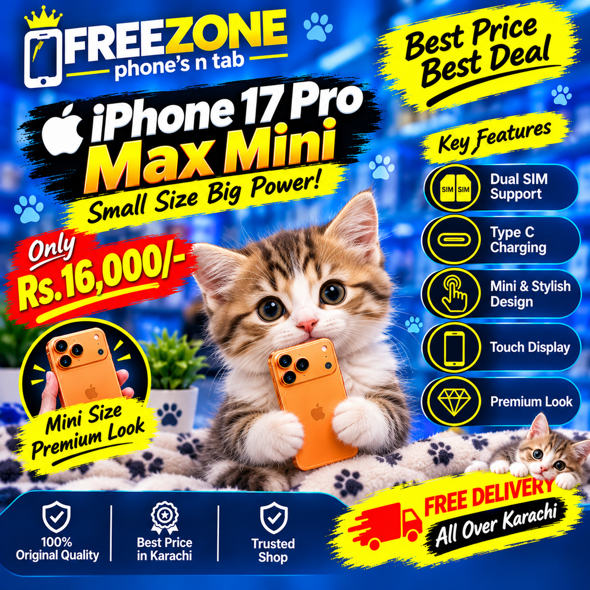 iPhone 17 Pro Max Mini 🔵 | Mini Size, Premium Look | Only Rs. 15,000/- 🔥