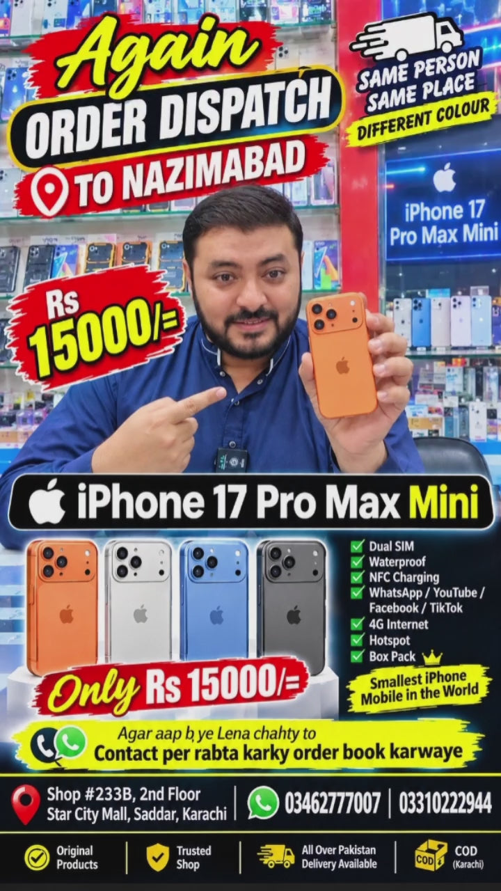 iPhone 17 Pro Max Mini 🔵 | Mini Size, Premium Look | Only Rs. 15,000/- 🔥